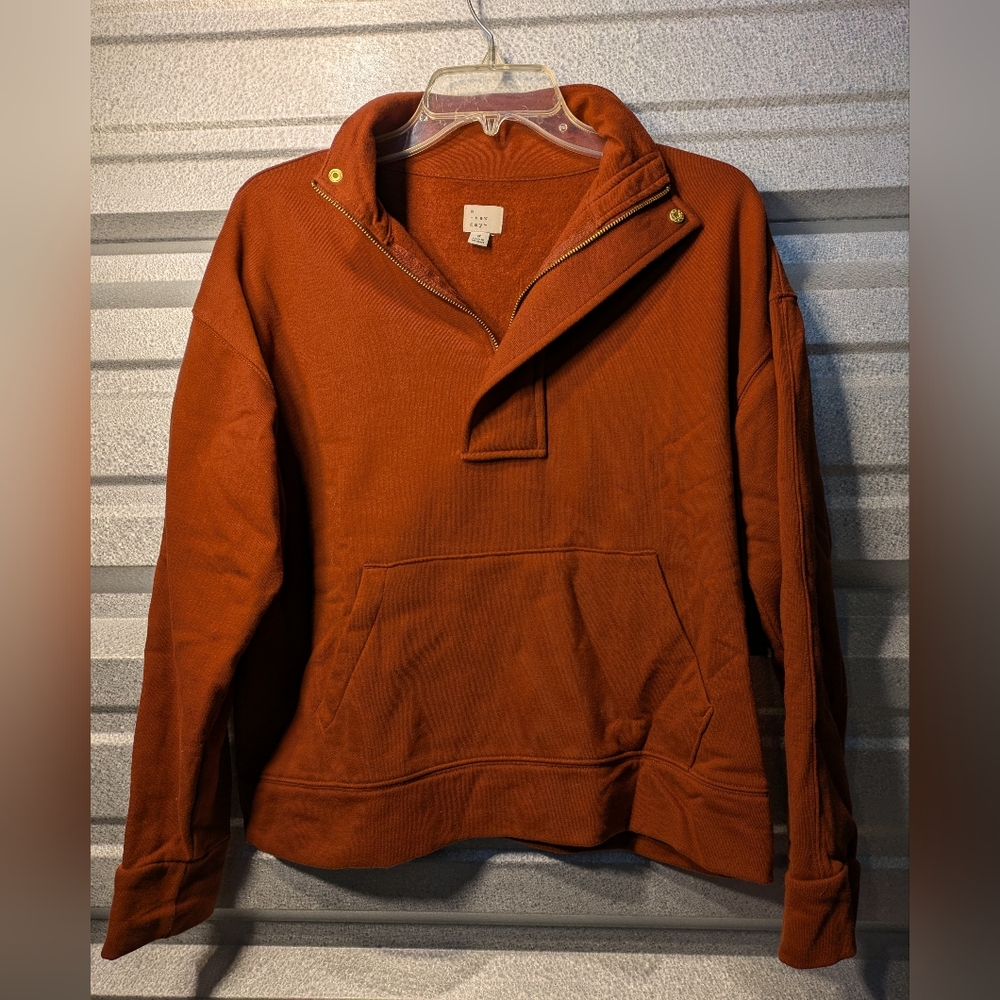 a new day Men's Zip-Up Sweater in Rich Brown